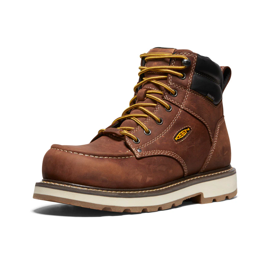Men's Cincinnati 6" Waterproof 90° Heel Boot (Carbon Toe) | Tuscan Red/Sandshell - Image 3