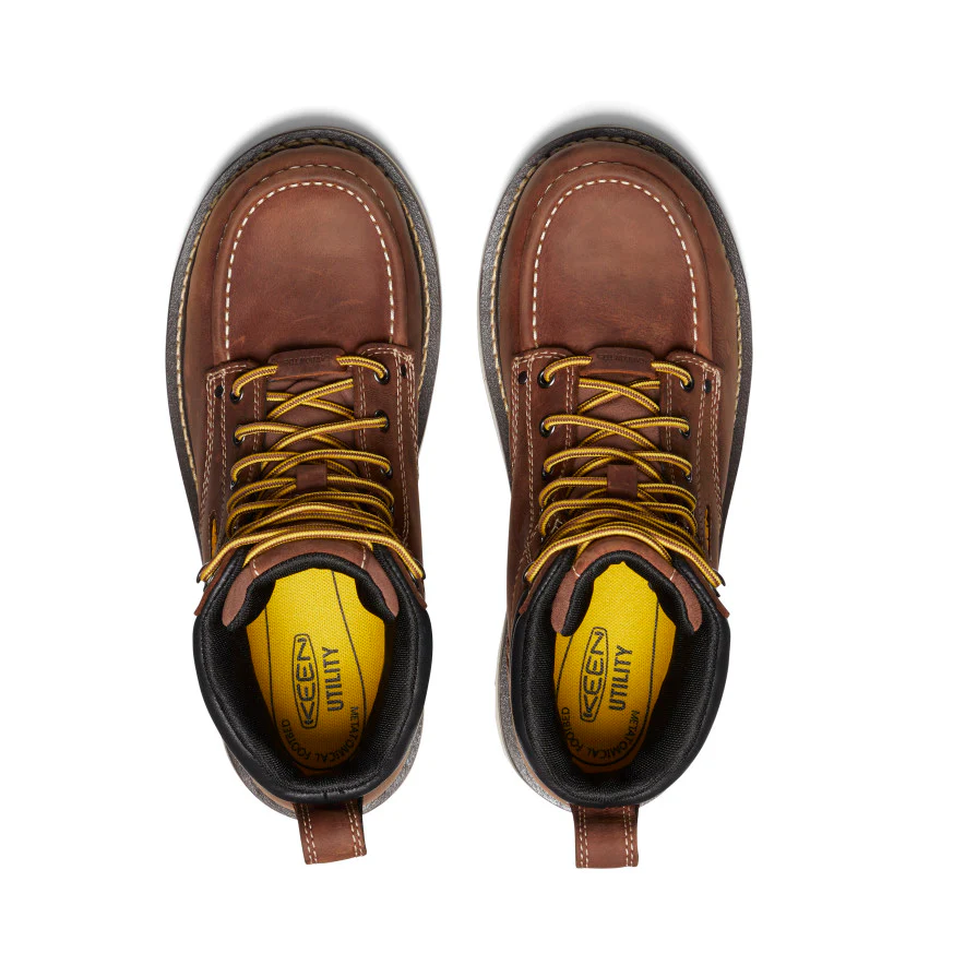 Men's Cincinnati 6" Waterproof 90° Heel Boot (Carbon Toe) | Tuscan Red/Sandshell - Image 4