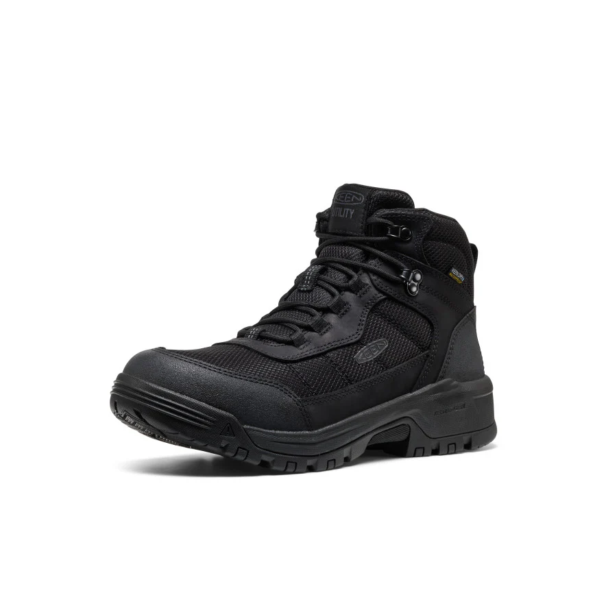 Men's Skokie Waterproof Work Boot (Soft Toe) | Black/Black - Image 3