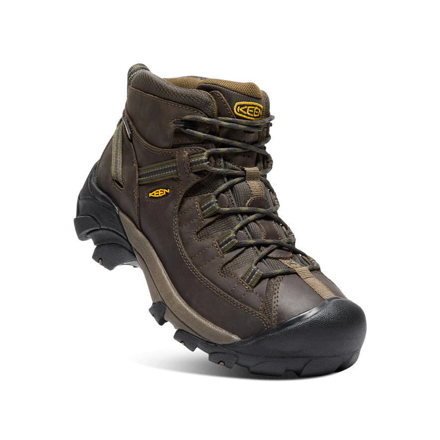 Men's Targhee II Mid Waterproof Hiking Boots  |  Canteen/Dark Olive - Image 3