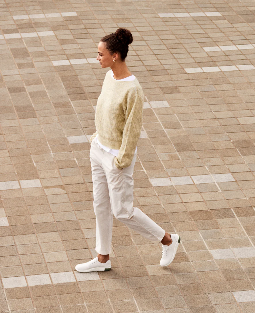 Women's KNX Leather Sneaker | Star White/Star White - Image 7