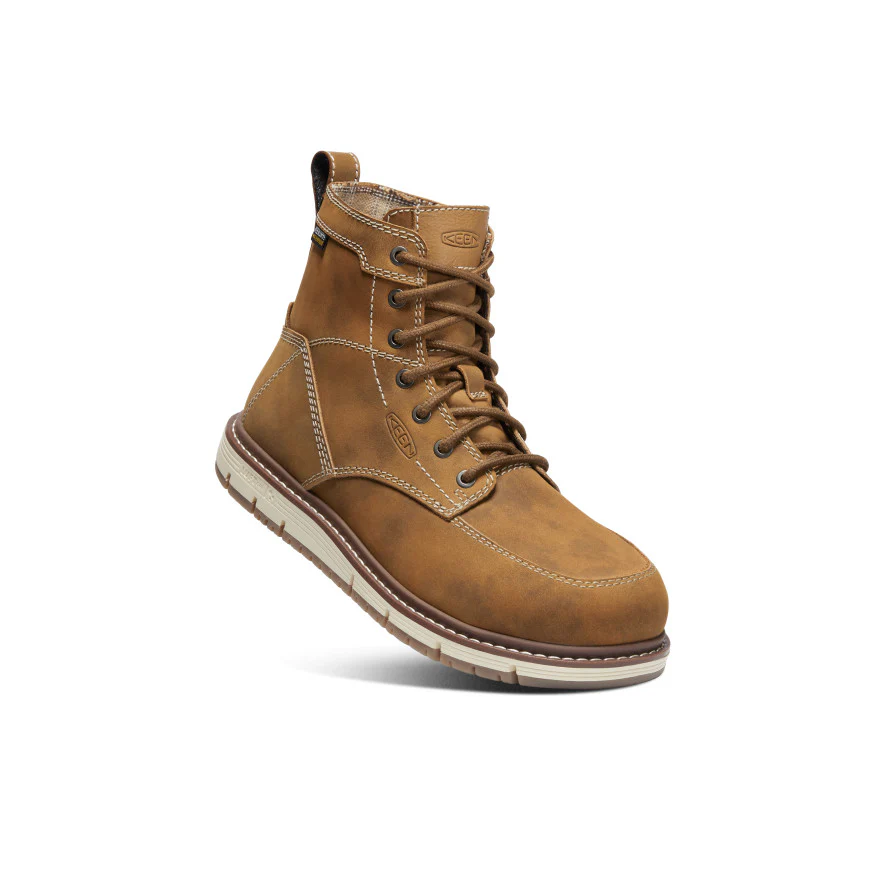 Women's San Jose 6" Waterproof Boot (Aluminum Toe) | Almond/Gum - Image 3